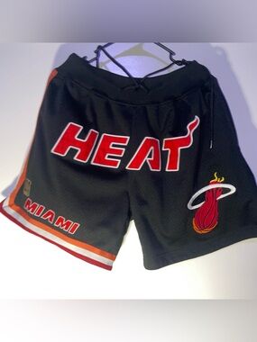 Just Don Miami HEAT Black Basketball Shorts M 96-97